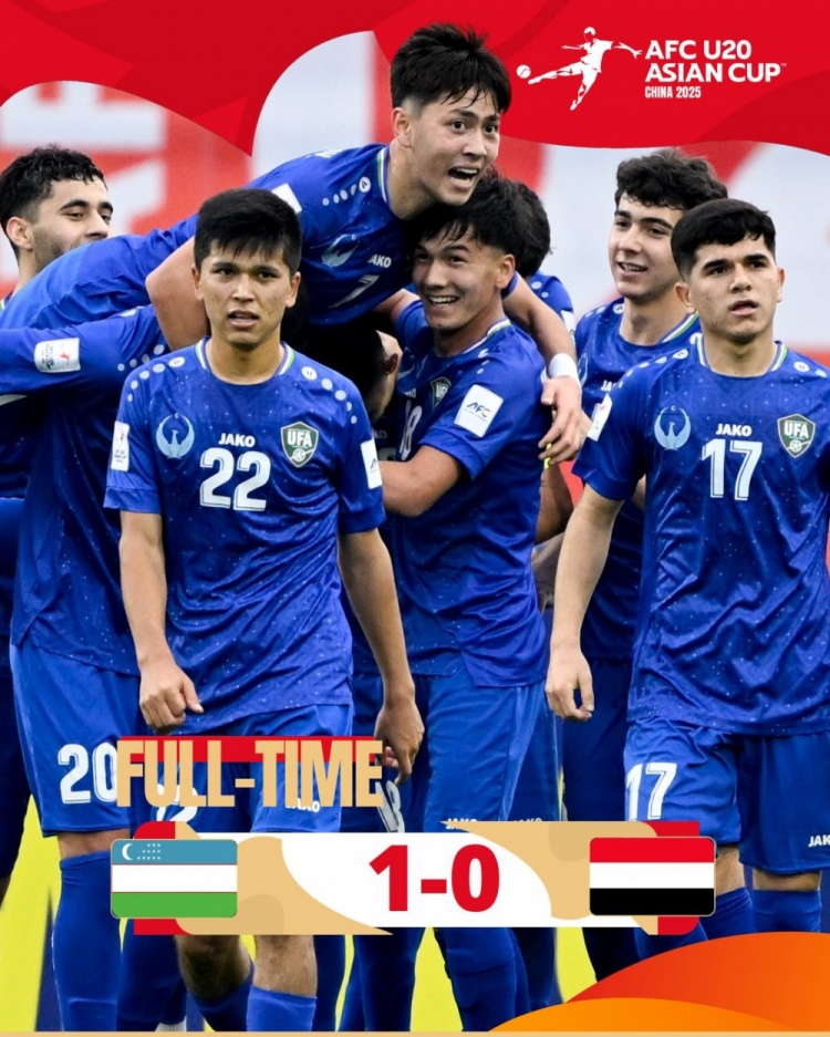  U20亞洲杯-烏茲別克斯坦1-0擊敗也門，奧林博耶夫頭球制勝