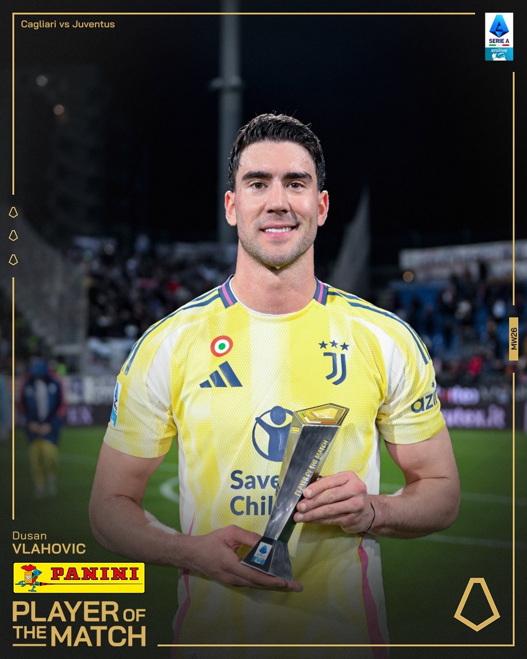  打進(jìn)致勝進(jìn)球！弗拉霍維奇當(dāng)選尤文1-0卡利亞里全場(chǎng)最佳球員