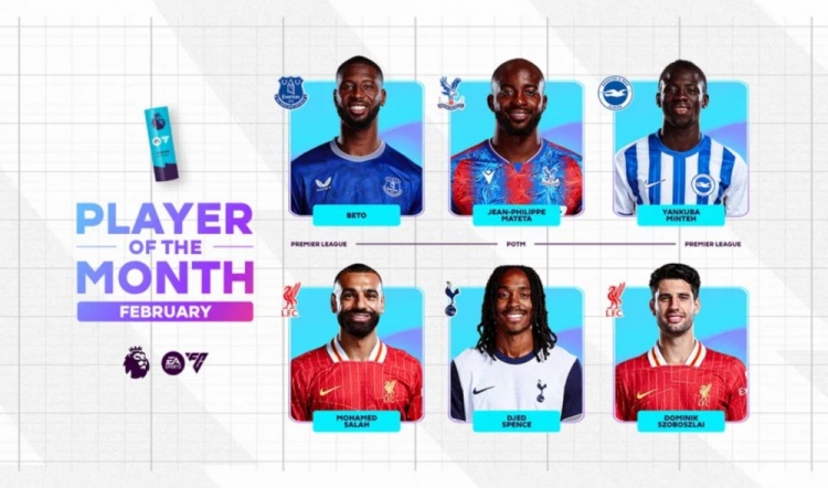  英超2月最佳候選：貝托、馬特塔、明特、薩拉赫、斯賓塞、索博