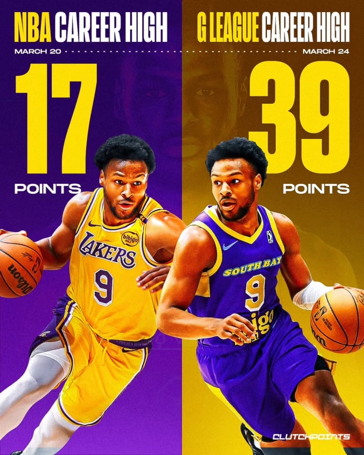  在進(jìn)步！布朗尼一周內(nèi)先后創(chuàng)下個(gè)人NBA和G聯(lián)盟單場(chǎng)得分新紀(jì)錄