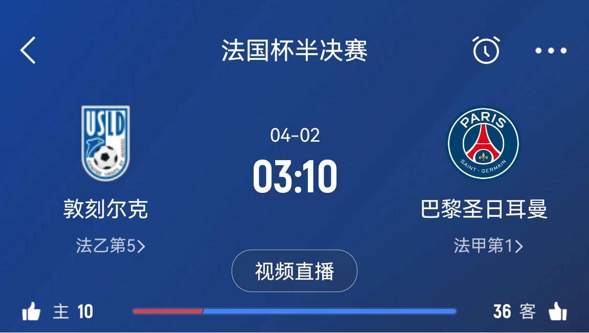  繼續(xù)大撤退？法國(guó)杯半決賽敦刻爾克挑戰(zhàn)巴黎，此前連續(xù)逆轉(zhuǎn)法甲隊(duì)