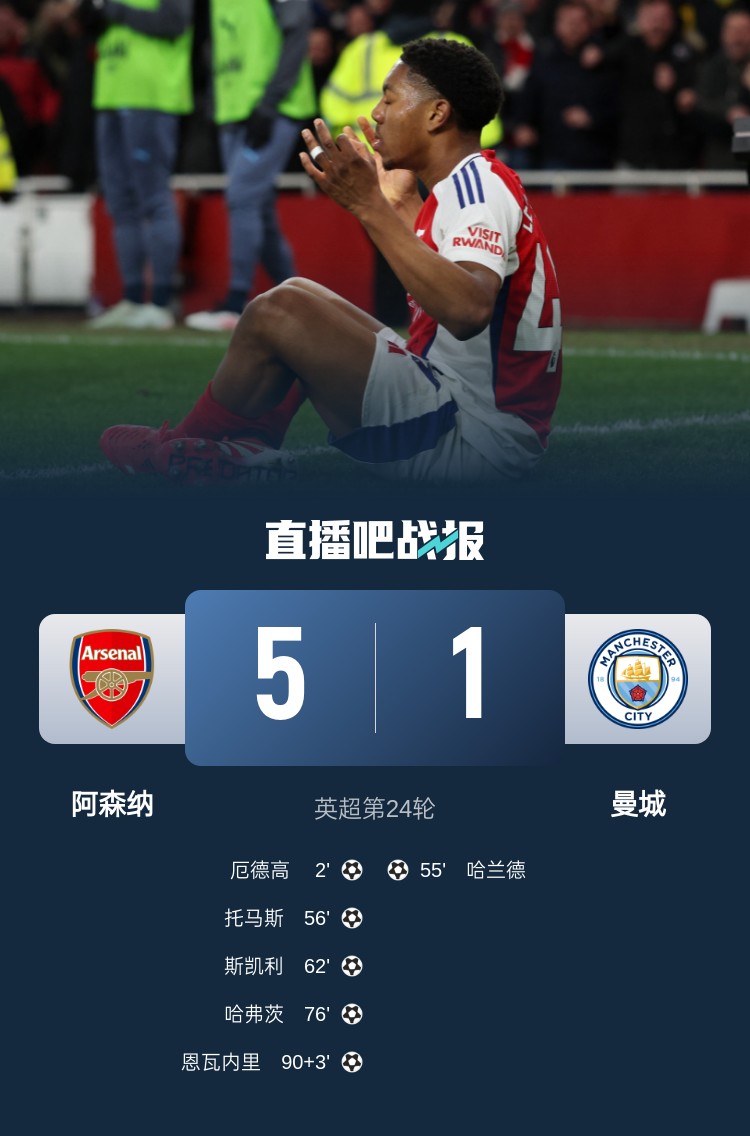  硬氣槍手無畏強敵！阿森納本賽季5-1碾壓曼城，3-0完勝皇馬